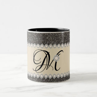 Decorating Girly Glitter Monogram  Coffee Mug