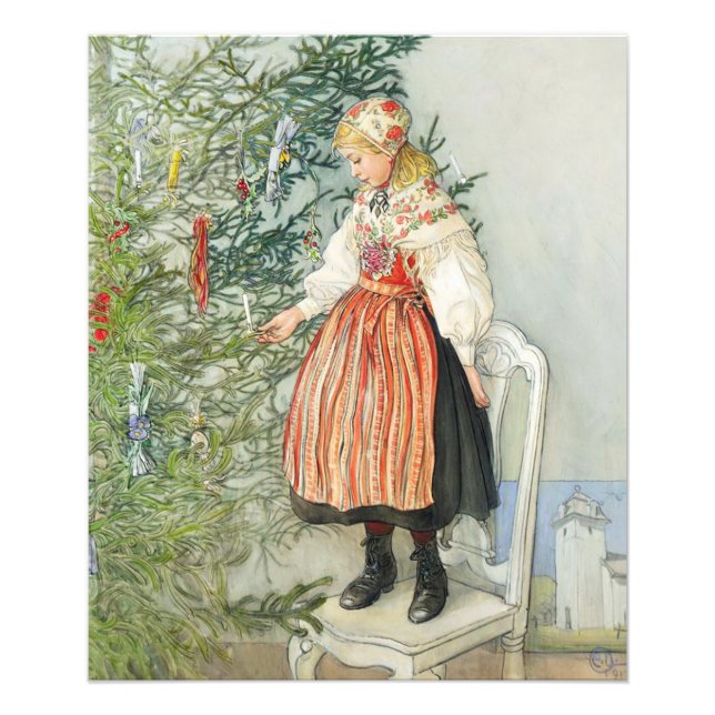 Decorating the Christmas Tree - Carl Larsson Photo Print (Front)