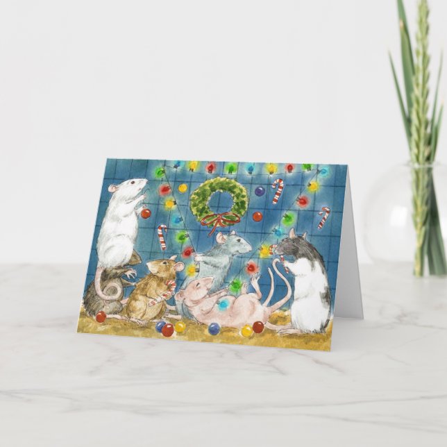 Decorating the Tree Holiday Card (Front)