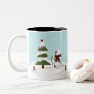 Decorating The Tree Snowman Mug