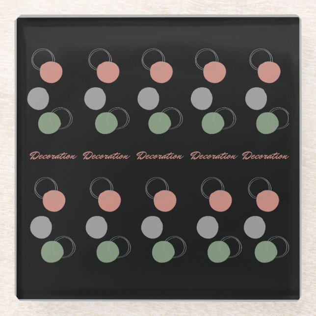 decoration dots shape abstract glass coaster (Front)