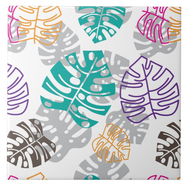 decoration leaves ceramic tile (Front)