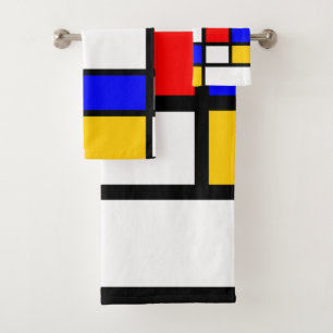 Decoration Style Art Mondrian Bath Towel Set