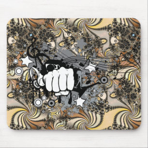 Decoration with fractal image and a fist  mouse pad