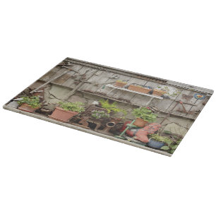 Decorations on wooden fence, Catalina Island, Cutting Board