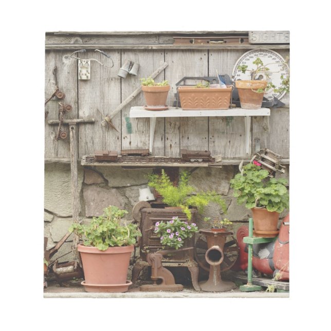Decorations on wooden fence, Catalina Island, Notepad (Front)