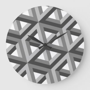 Decorative 3D Hexagons Pattern Large Clock
