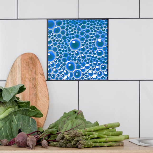 Decorative 4" tile with bubbles in blue gloss (Blue bubble tile  3D look for bathroom or kitchen.
)