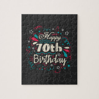 Decorative 70th Birthday Jigsaw Puzzle