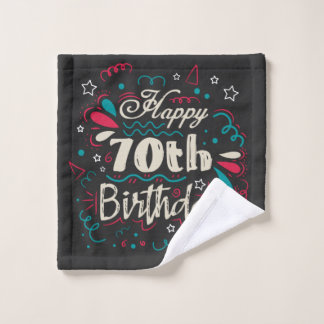 Decorative 70th Birthday Wash Cloth