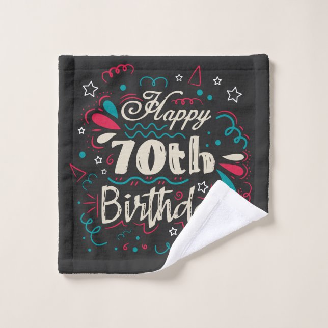 Decorative 70th Birthday Wash Cloth (Wash Cloth)