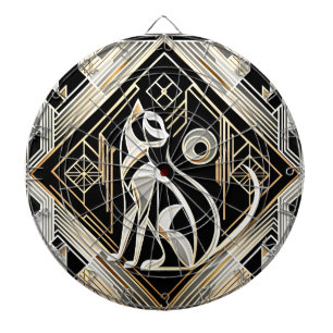 Decorative Abstract Black Cat Dartboard