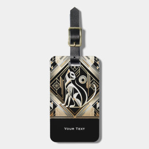 Decorative Abstract Black Cat Luggage Tag