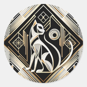 Decorative Abstract Black Cat Sticker