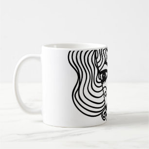 Decorative abstract girl. Vintage illustrationadol Coffee Mug