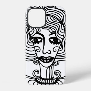 Decorative abstract girl. Vintage illustrationadol iPhone 12 Case