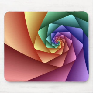 Decorative abstract mousepad Spiral rainbow
