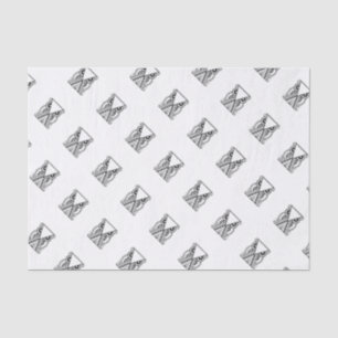 Decorative Abstract Owl (Black & White) Tissue Paper