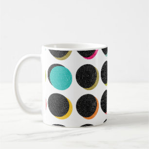 Decorative abstract polka dots in the style of the coffee mug