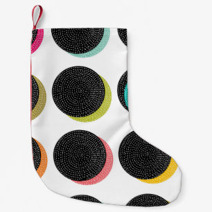 Decorative abstract polka dots in the style of the small christmas stocking