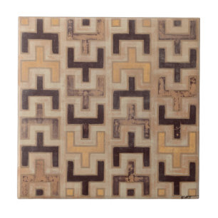 Decorative African Mudcloth Pattern Ceramic Tile