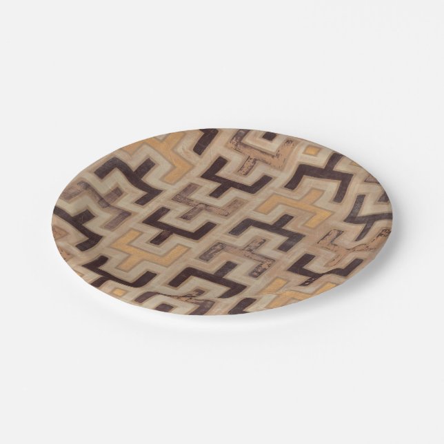 Decorative African Mudcloth Pattern Paper Plate (Angled)