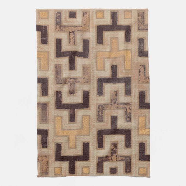 Decorative African Mudcloth Pattern Tea Towel (Vertical)