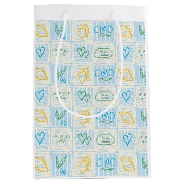 Decorative Amalfi style seamless pattern Medium Gift Bag (Front)