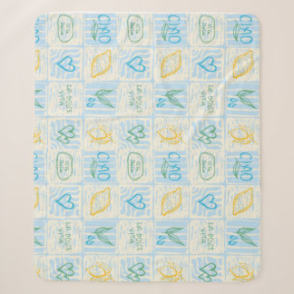 Decorative Amalfi style seamless pattern Sherpa Blanket