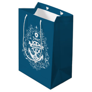 Decorative Anchor custom monogram gift bag