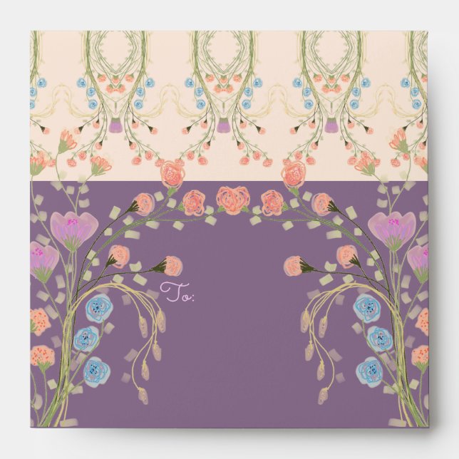 Decorative and elegant artsy floral designed envelope (Front)