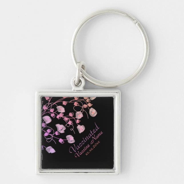 Decorative and informative floral key ring (Front)