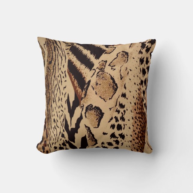 Decorative animal pattern design print texture fur cushion (Front)