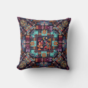 Decorative animals: colourful ethnic design. cushion