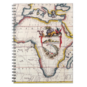 Decorative Antique Africa Map Notebook