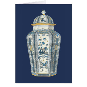 Decorative Asian Urn in Blue & White