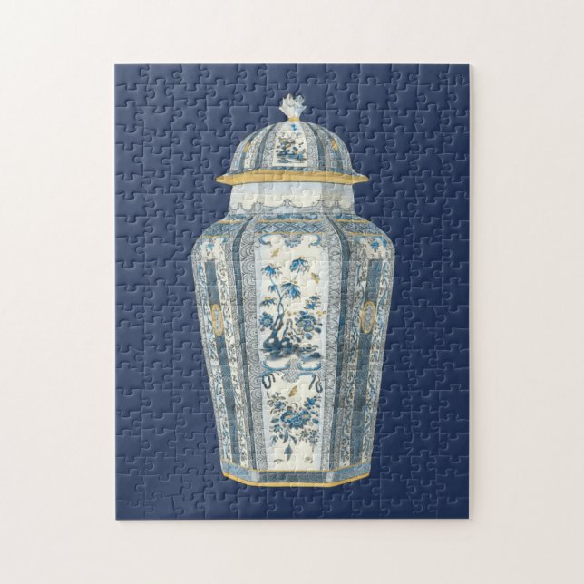Decorative Asian Urn in Blue & White Jigsaw Puzzle (Vertical)
