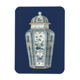 Decorative Asian Urn in Blue & White Magnet