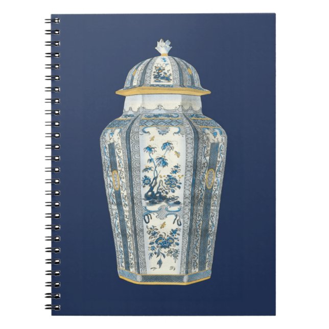Decorative Asian Urn in Blue & White Notebook (Front)