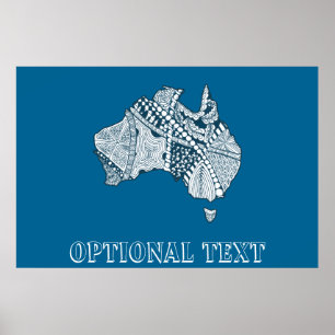 Decorative Australia Map Art Poster