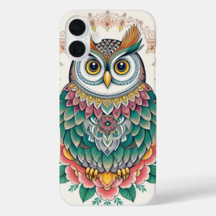 Decorative Awesome Owl iPhone 16 Plus Case