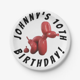 decorative balloon dog paper plates