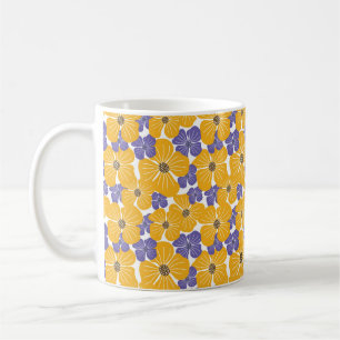 Decorative beautiful abstract modern style floral coffee mug