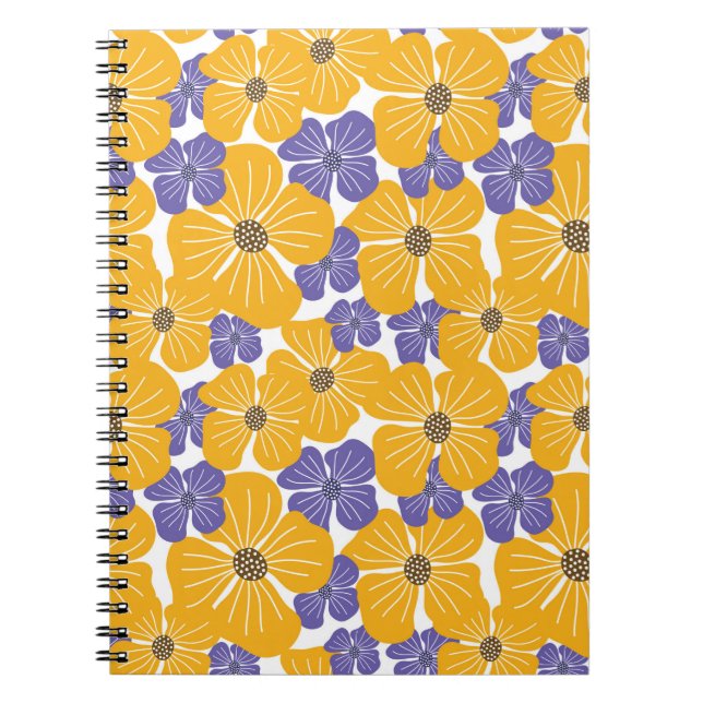 Decorative beautiful abstract modern style floral  notebook (Front)