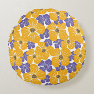 Decorative beautiful abstract modern style floral round cushion