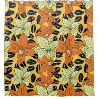 Decorative beautiful abstract modern style floral  shower curtain