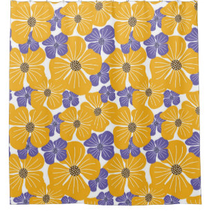 Decorative beautiful abstract modern style floral shower curtain