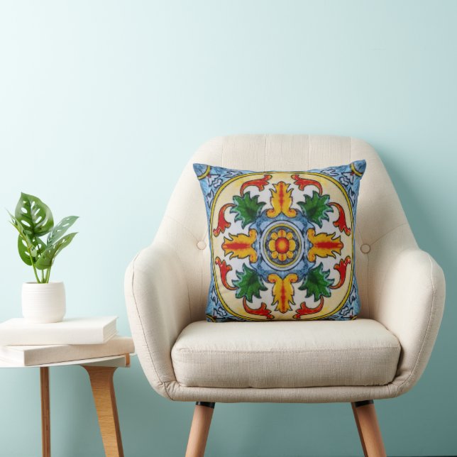 Decorative Beautiful Tile Motif Living Room Cushion (Chair)