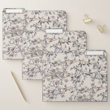 Decorative Beige Linen & Grey Floral Pattern