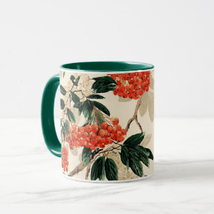 Decorative Berry Floral Pattern Mug